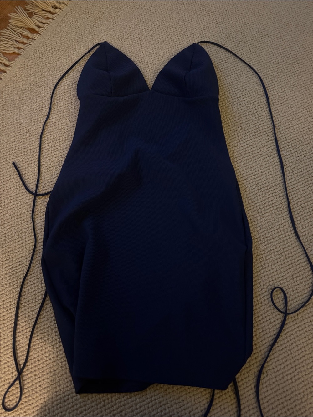 Lucy in the Sky Navy Blue Spaghetti Strap Bodycon Dress